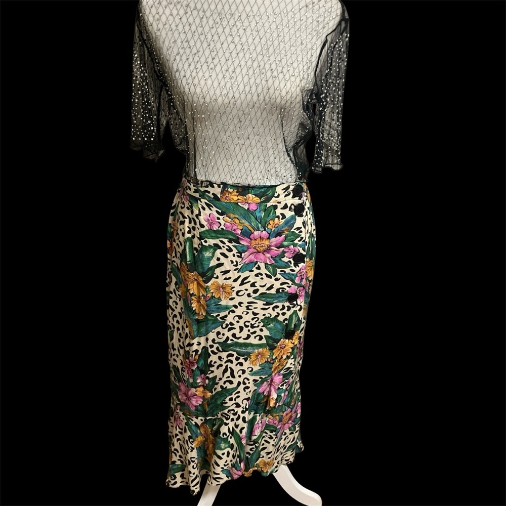 ASOS Floral Leopard Print Maxi Skirt